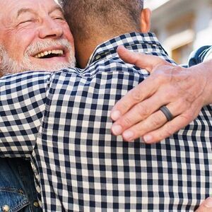 ROQ Gray & Black Breathable Comfort Engraved Middle Line Silicone Ring (11)